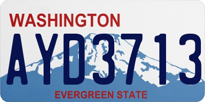 WA license plate AYD3713
