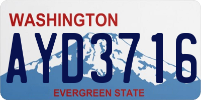 WA license plate AYD3716