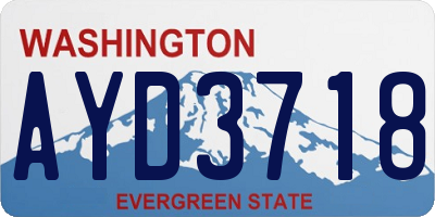 WA license plate AYD3718