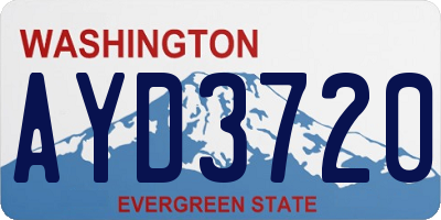 WA license plate AYD3720