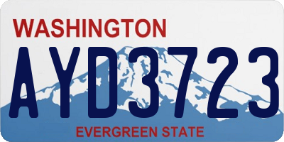 WA license plate AYD3723