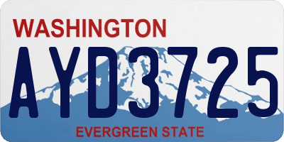 WA license plate AYD3725