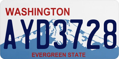 WA license plate AYD3728