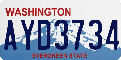 WA license plate AYD3734