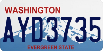 WA license plate AYD3735