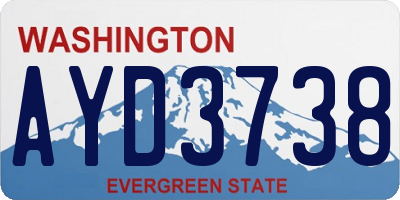 WA license plate AYD3738