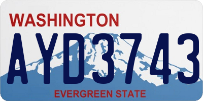 WA license plate AYD3743