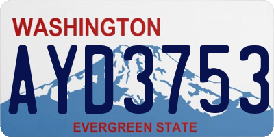 WA license plate AYD3753