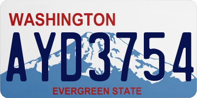 WA license plate AYD3754