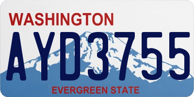 WA license plate AYD3755