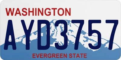 WA license plate AYD3757