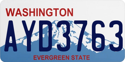 WA license plate AYD3763