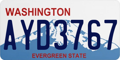 WA license plate AYD3767