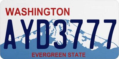 WA license plate AYD3777