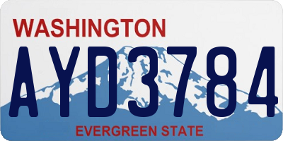 WA license plate AYD3784