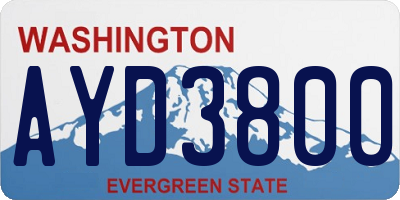 WA license plate AYD3800