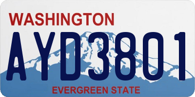 WA license plate AYD3801