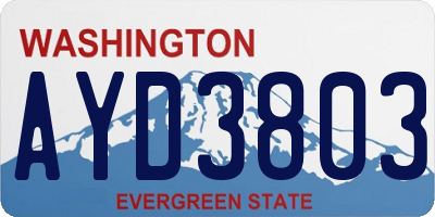 WA license plate AYD3803