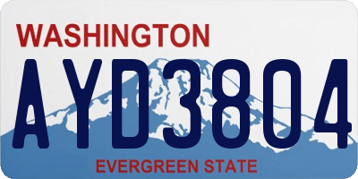 WA license plate AYD3804