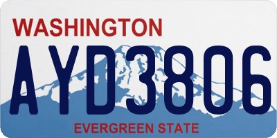 WA license plate AYD3806