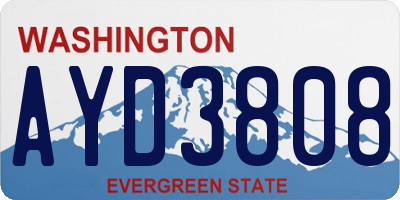 WA license plate AYD3808