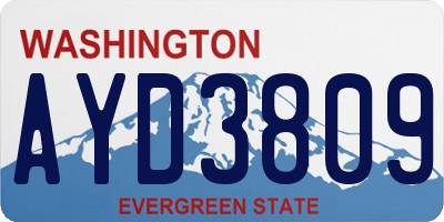 WA license plate AYD3809