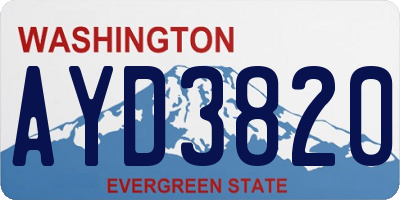 WA license plate AYD3820