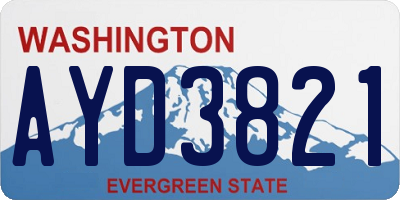 WA license plate AYD3821