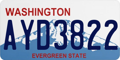 WA license plate AYD3822