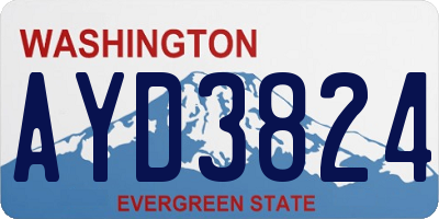 WA license plate AYD3824