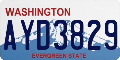 WA license plate AYD3829