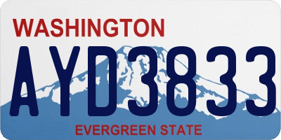 WA license plate AYD3833