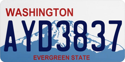 WA license plate AYD3837