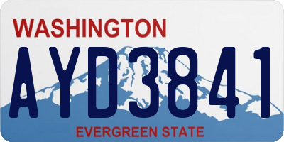 WA license plate AYD3841