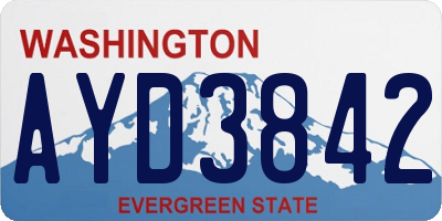 WA license plate AYD3842