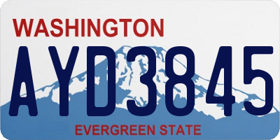 WA license plate AYD3845