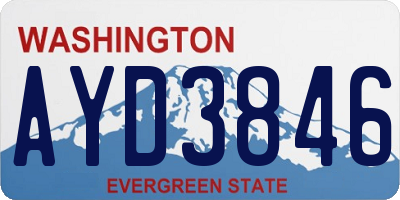 WA license plate AYD3846
