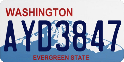 WA license plate AYD3847