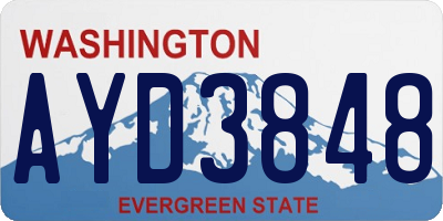 WA license plate AYD3848