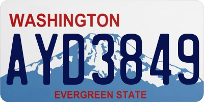 WA license plate AYD3849