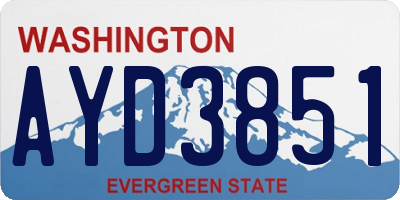 WA license plate AYD3851