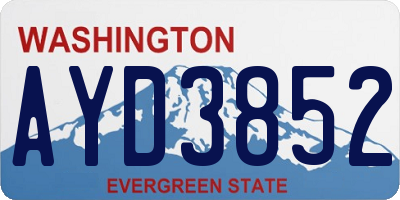 WA license plate AYD3852