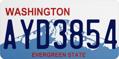 WA license plate AYD3854