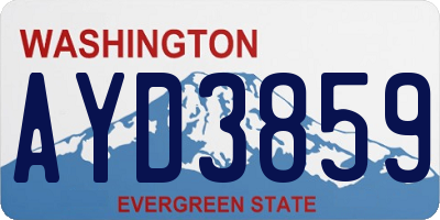 WA license plate AYD3859