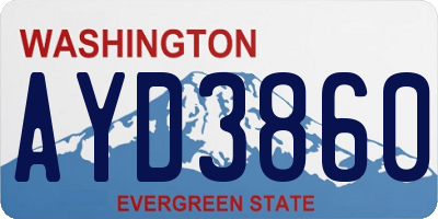 WA license plate AYD3860