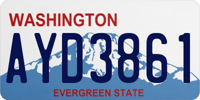 WA license plate AYD3861