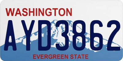 WA license plate AYD3862
