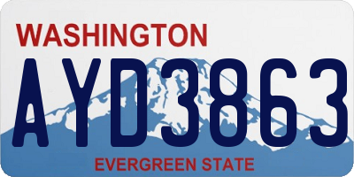 WA license plate AYD3863