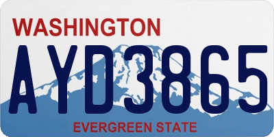 WA license plate AYD3865