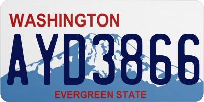 WA license plate AYD3866